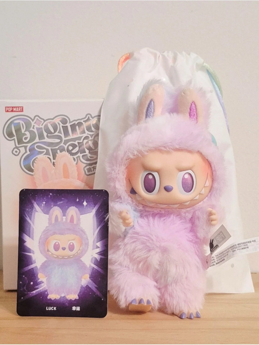 Pop Mart Labubu The Monsters Big Into Energy series "Luck" vinyl plush pendant